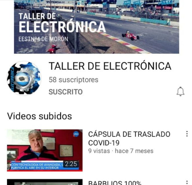 Canal de Youtube del Taller de Electrónica